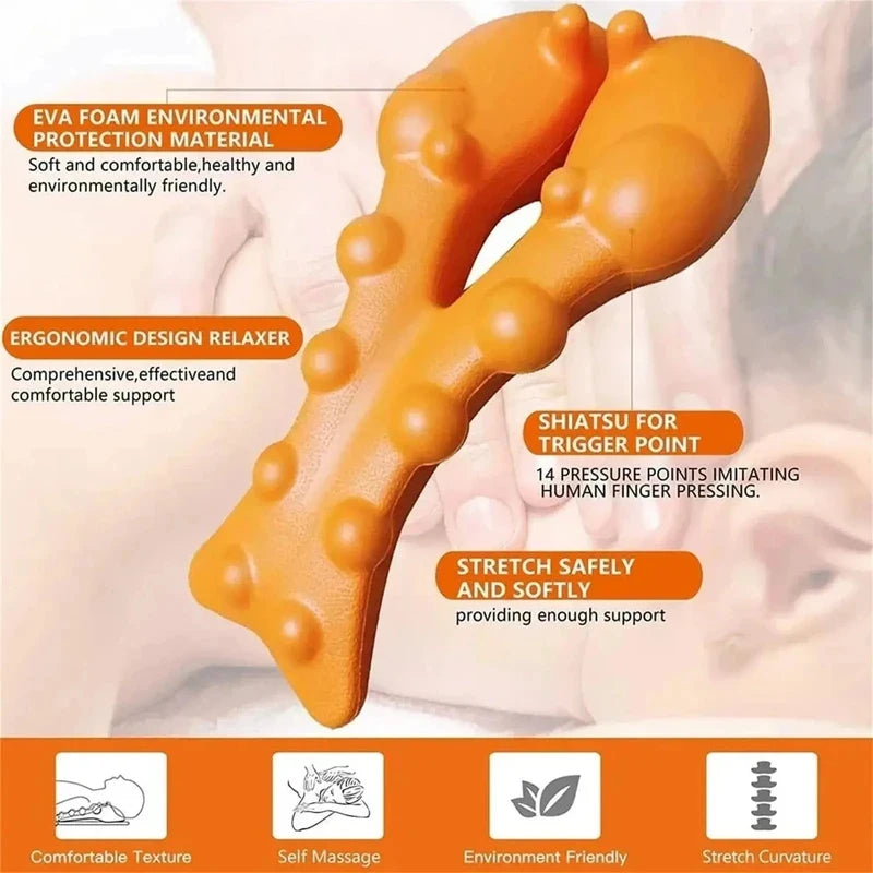 Cervical Traction Neck Stretcher Massager Trigger Point Massage Tool Neck Shoulder Pain Relief Cervical Support Devic