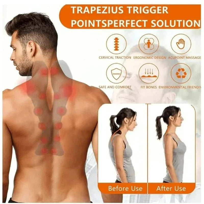 Cervical Traction Neck Stretcher Massager Trigger Point Massage Tool Neck Shoulder Pain Relief Cervical Support Devic